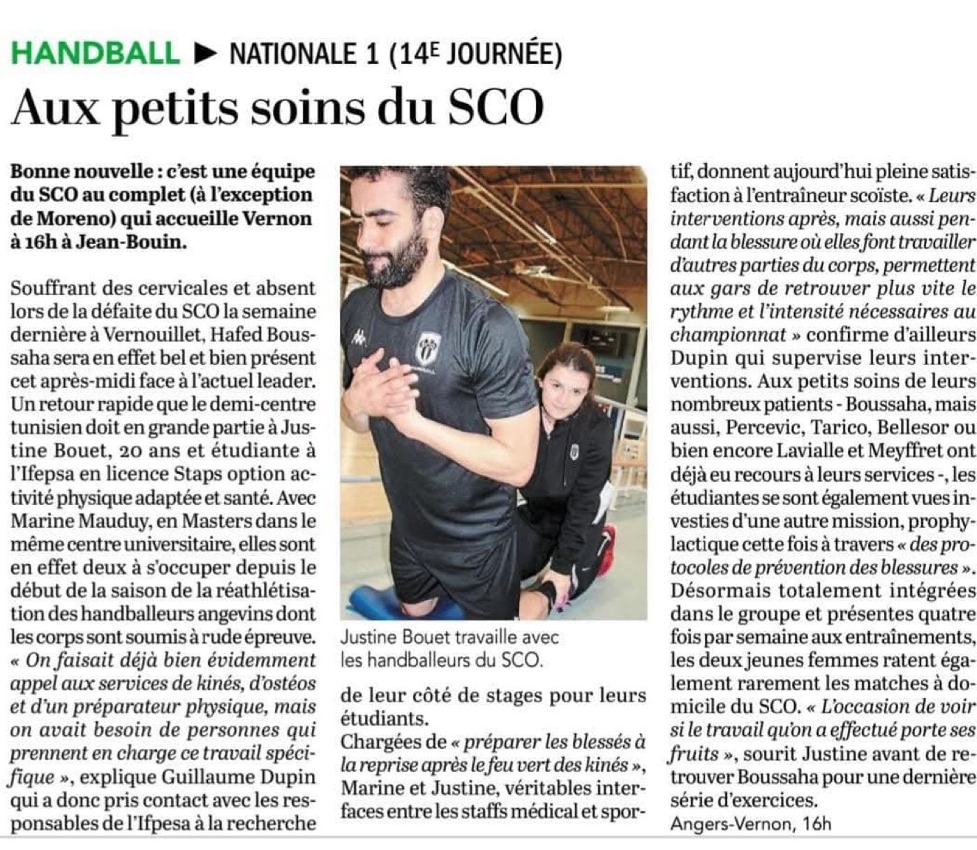 Séance de préparation physique à l'Angers SCO Handball