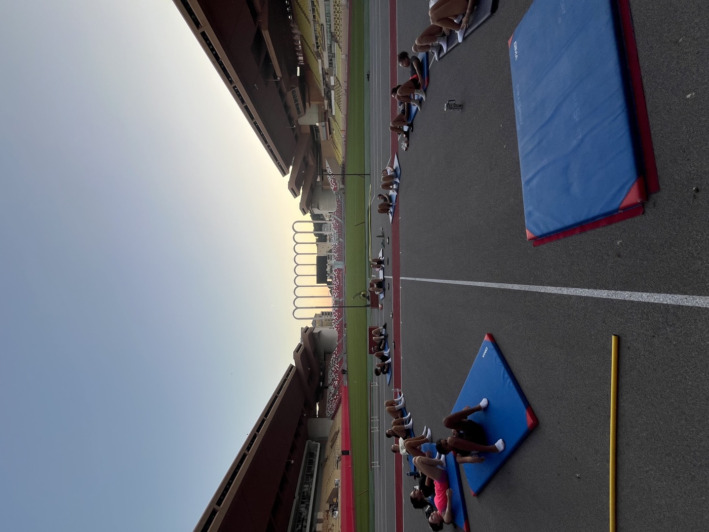 Préparation physique des athlètes de l'AS Monaco Athlétisme au stade Louis II